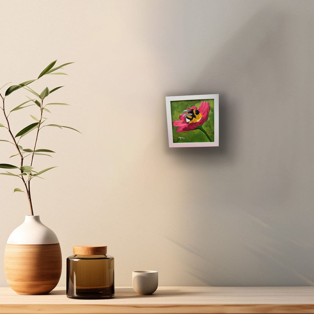 Busy Bee 20 x 20 cm acrylic painting - Image 3