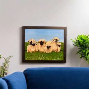 Sheepish gang 40cm x 50cm acrylic painting