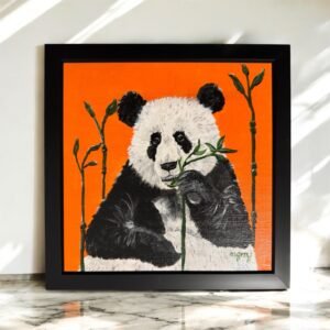 Panda delight 20 x 20 cm acrylic painting