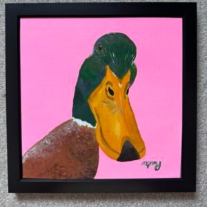 Duck head 20 x 20 cm acrylic painting
