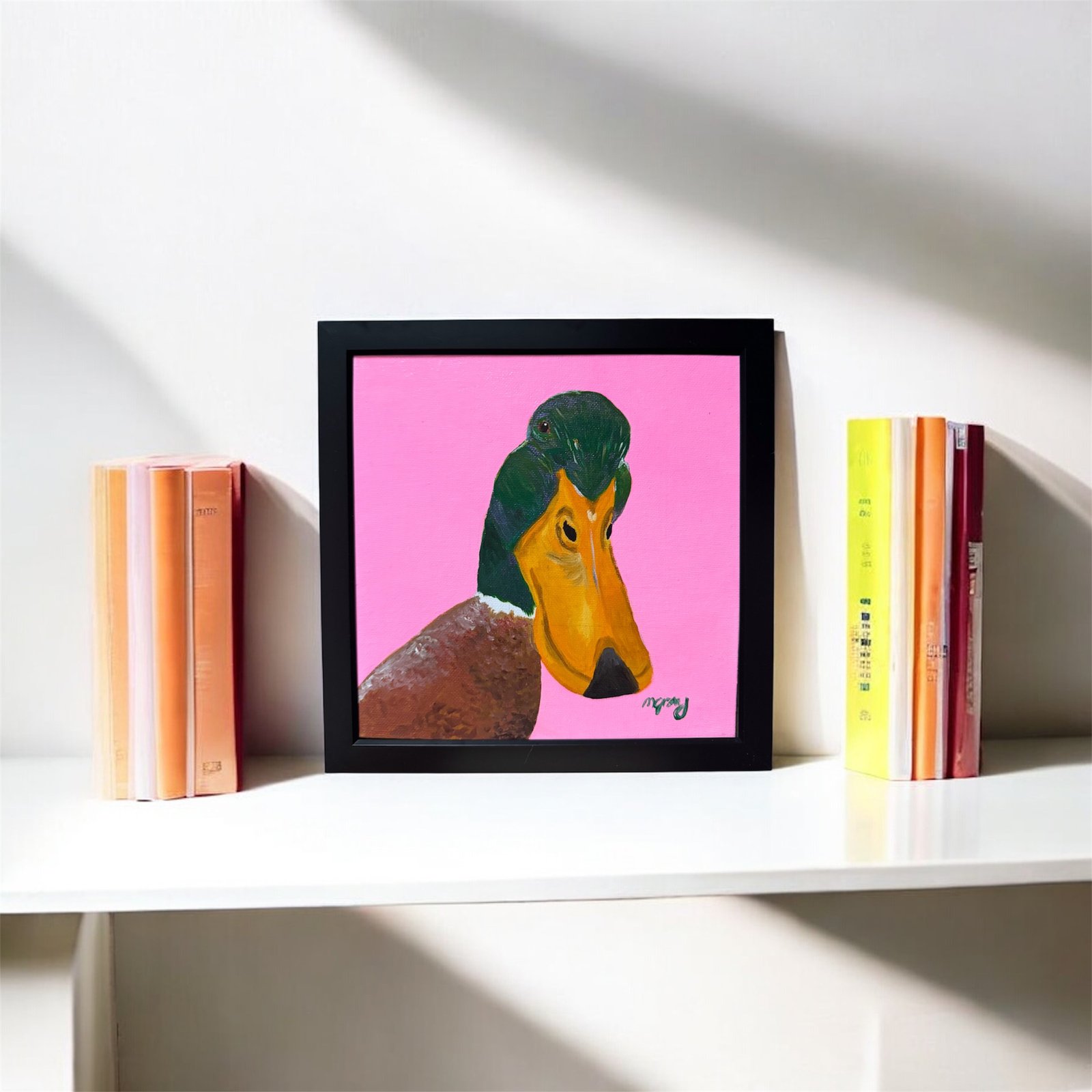 Duck head 20 x 20 cm acrylic painting - Image 2