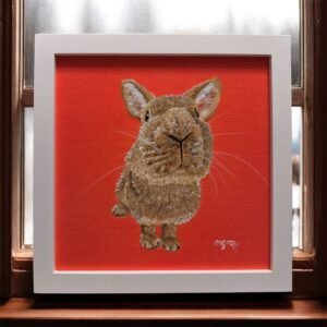 Bunny rabbit 20 x 20 cm acrylic painting