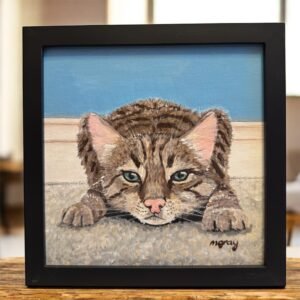 Tabby cat 20 x 20 cm acrylic painting