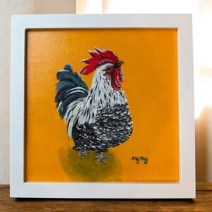 Cockerel 20 x 20 cm acrylic painting
