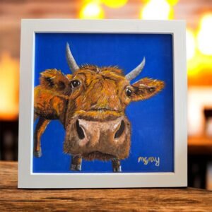 Curious Cow 20 x 20 cm acrylic painting