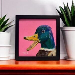 Mallard duck 20 x 20 cm acrylic painting
