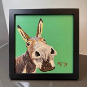 Donkey on green 20 x 20cm
