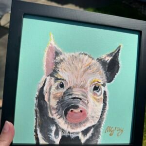 Spotted piglet 20 x 20 cm - SOLD