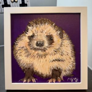 Hedgehog on purple 20 x 20 cm - SOLD