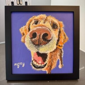 Excited dog 20 x 20 cm