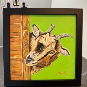 Goat on green 20 x 20 cm