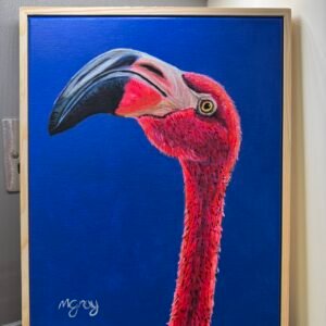 Fluorescent Flamingo 28 x 35 cm