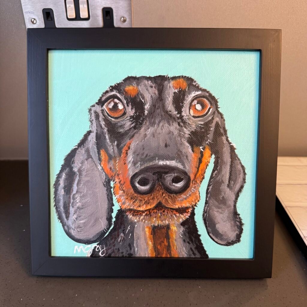 Black & Tan Dachshund 20 x 20 cm