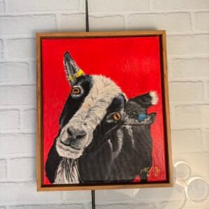 Goat on red 25 × 30 cm